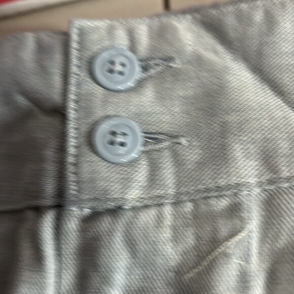 NWT who what wear Chambray twill blue ruffle edges cotton shorts size 22W - Picture 4 of 7